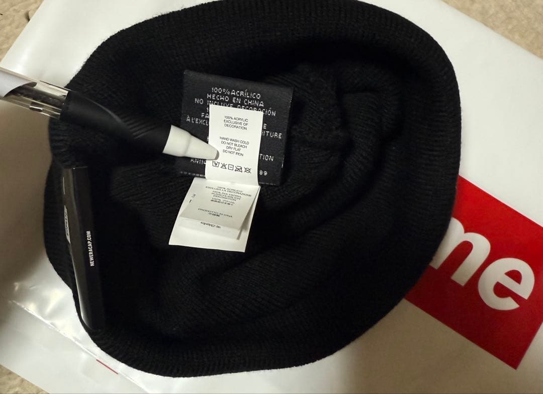 b*送様 Supreme New Era Box Logo Beanie \"Bl