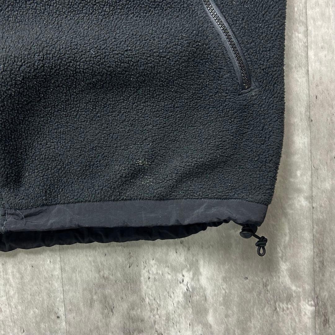 ノースフェイス 刺繍ロゴ デナリフリースベスト ブラック メンズXL 6046