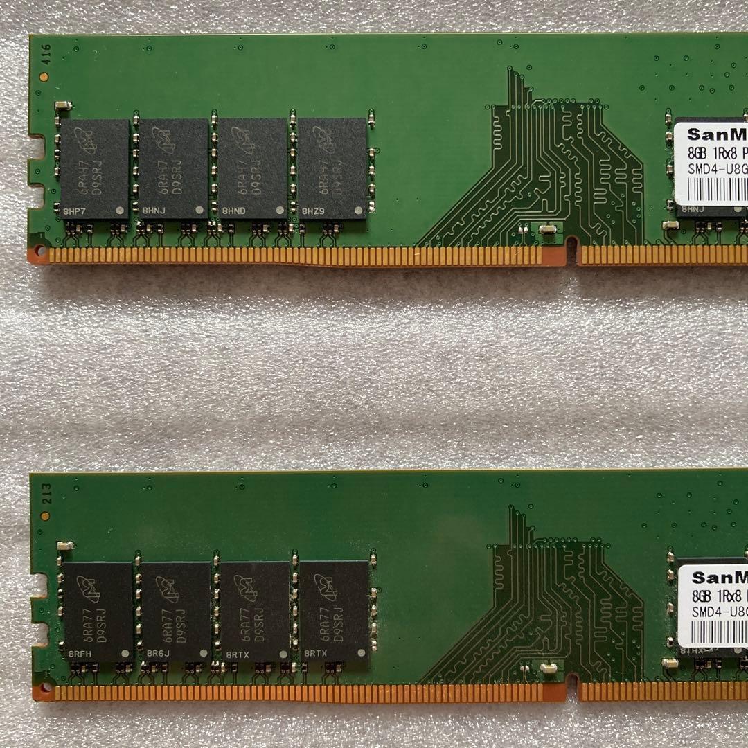 中古 SanMax micronチップ DDR4-2400 8GBx2 16GB