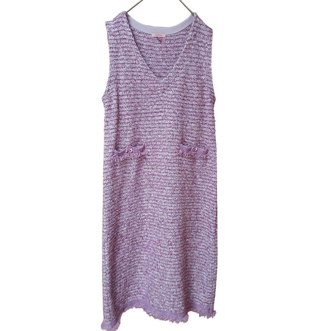 【TOCCA】【洗える！】FONDU TWEED ドレス ピンク