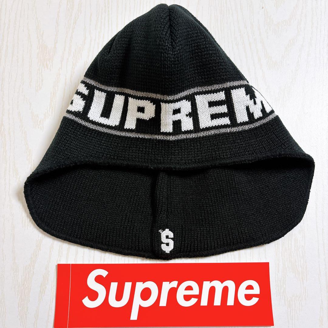 Supreme Earflap Beanie ニット帽　ビーニー　ブラック　黒