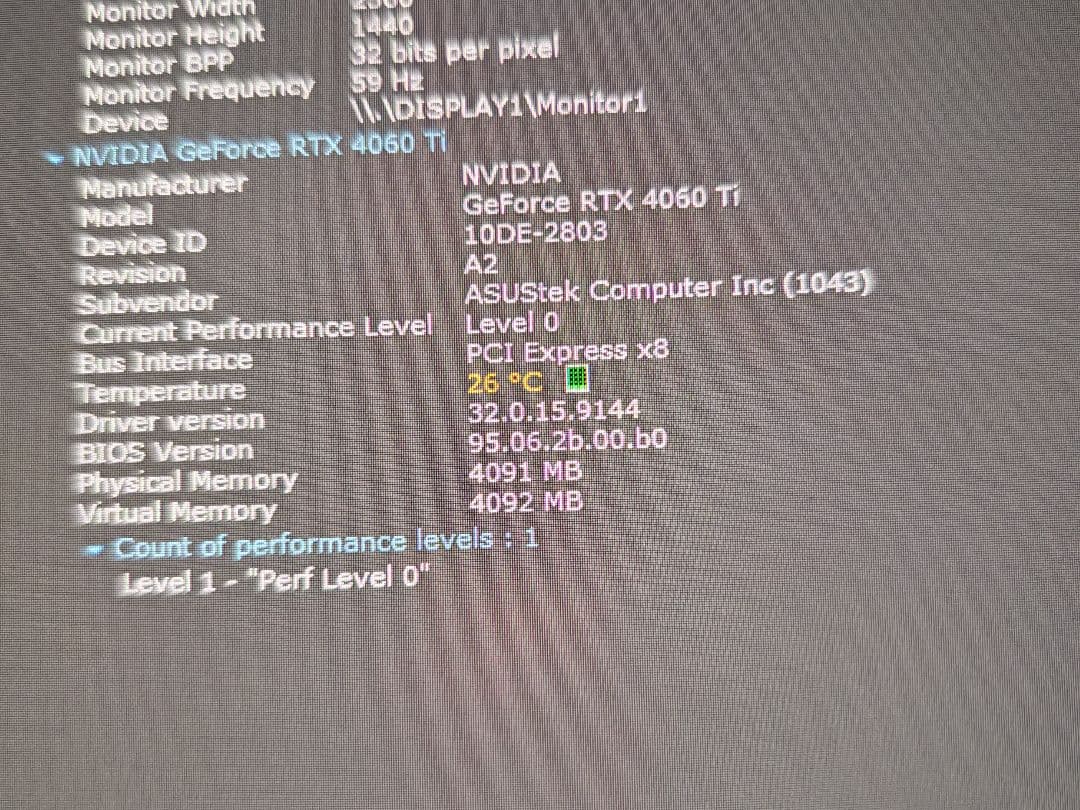 美品 ASUS RTX 4060 Ti 8GB 使用4ヶ月