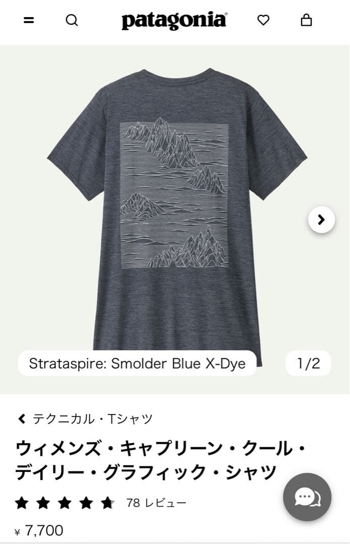 キャプリーン・クール・デイリー・グラフィック・シャツ　XS パタゴニア