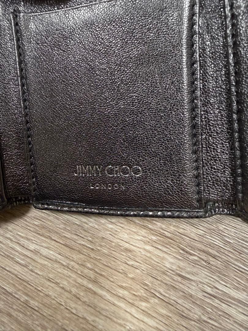 JIMMY CHOO シルバーグレー スタースタッズ 三つ折り財布