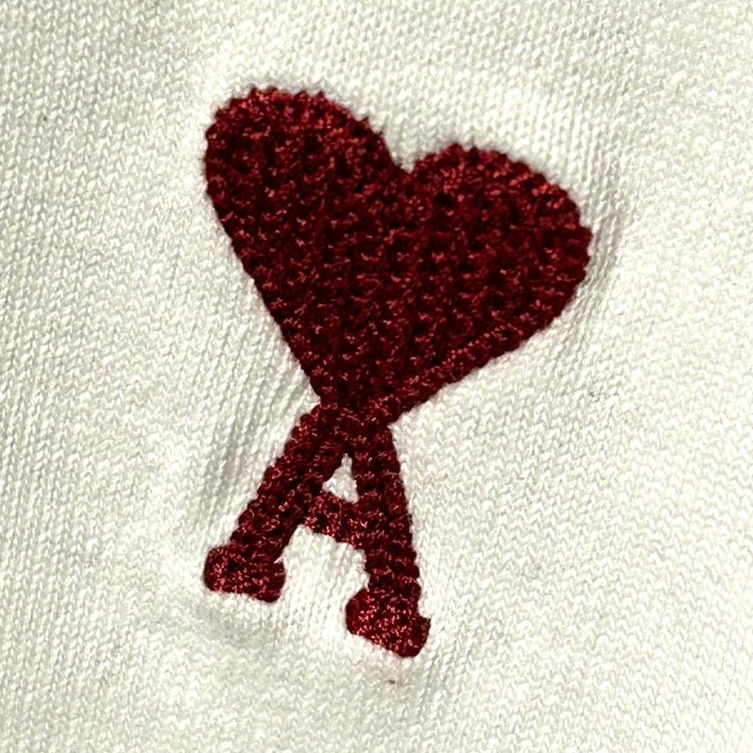 AMI PARIS アミパリス 刺繍ロゴ ロングスリーブ Tシャツ 白 ロンT