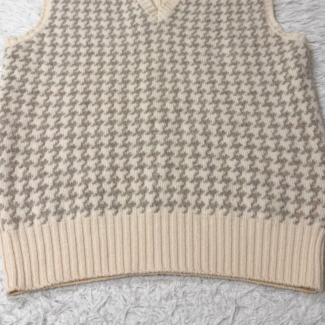 【高級】Cruciani クルチアーニ カシミヤ100% ニットベスト 千鳥格子