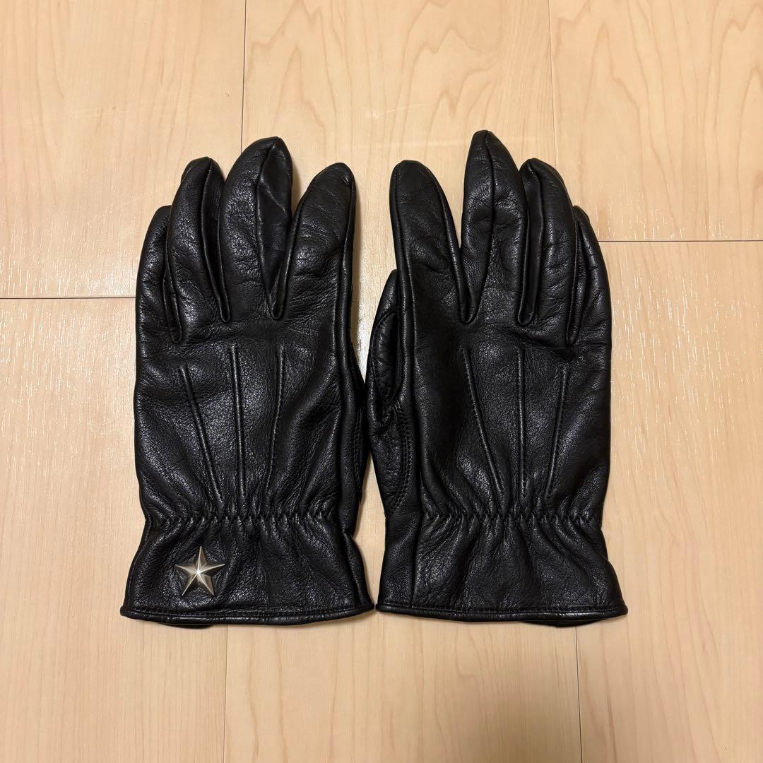 湯*様 Schott ショット レザーグローブ ワンスター Sサイズ ブラック