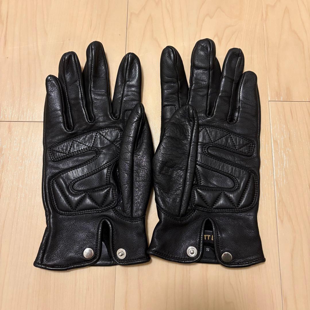 湯*様 Schott ショット レザーグローブ ワンスター Sサイズ ブラック