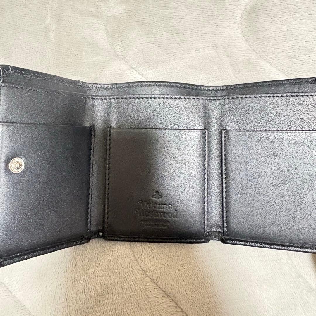 Vivienne Westwood ブラック 三つ折りミニ財布