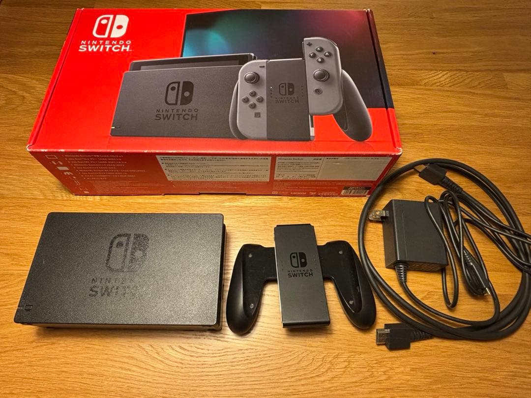 Nintendo Switch 本体 グレー Joy-Con、付属品、箱付き