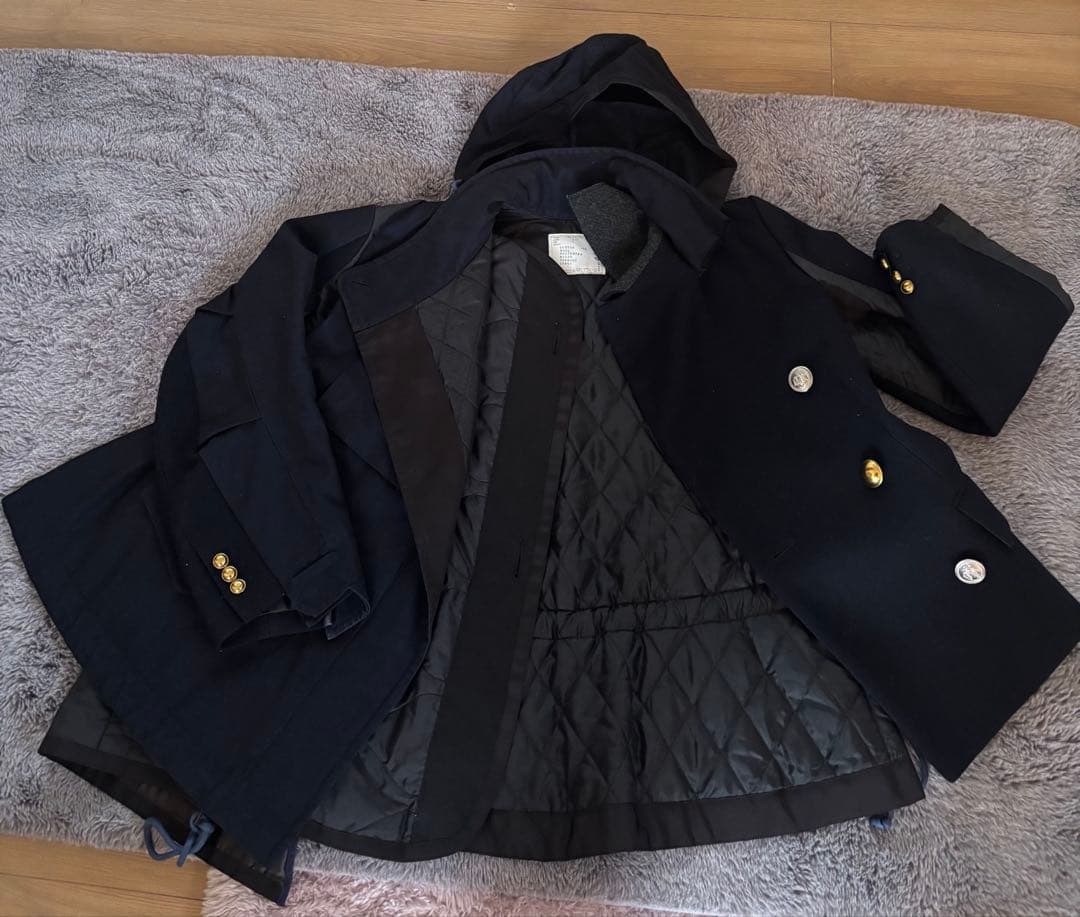 Sacai 変形ドッキングウールコート
