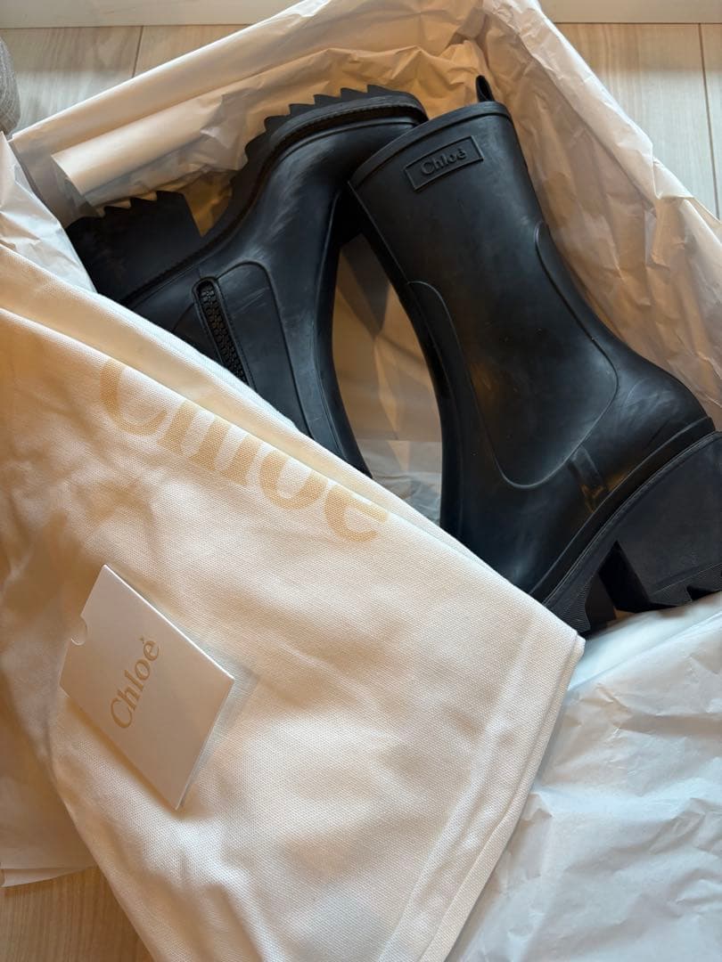 Chloé ブラック レインブーツ　36