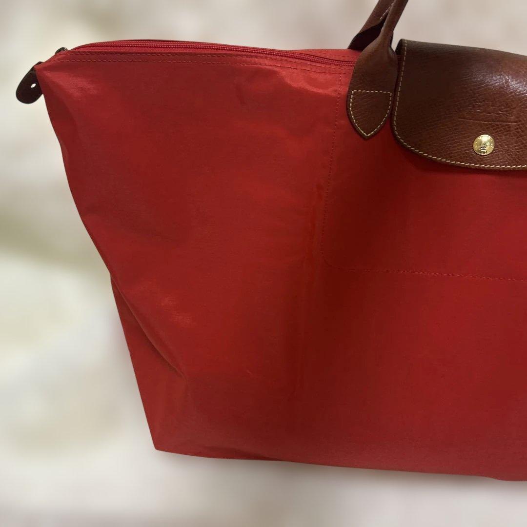 【良品】ロンシャン ボストンバッグ プリアージュ XL 大容量 レッド