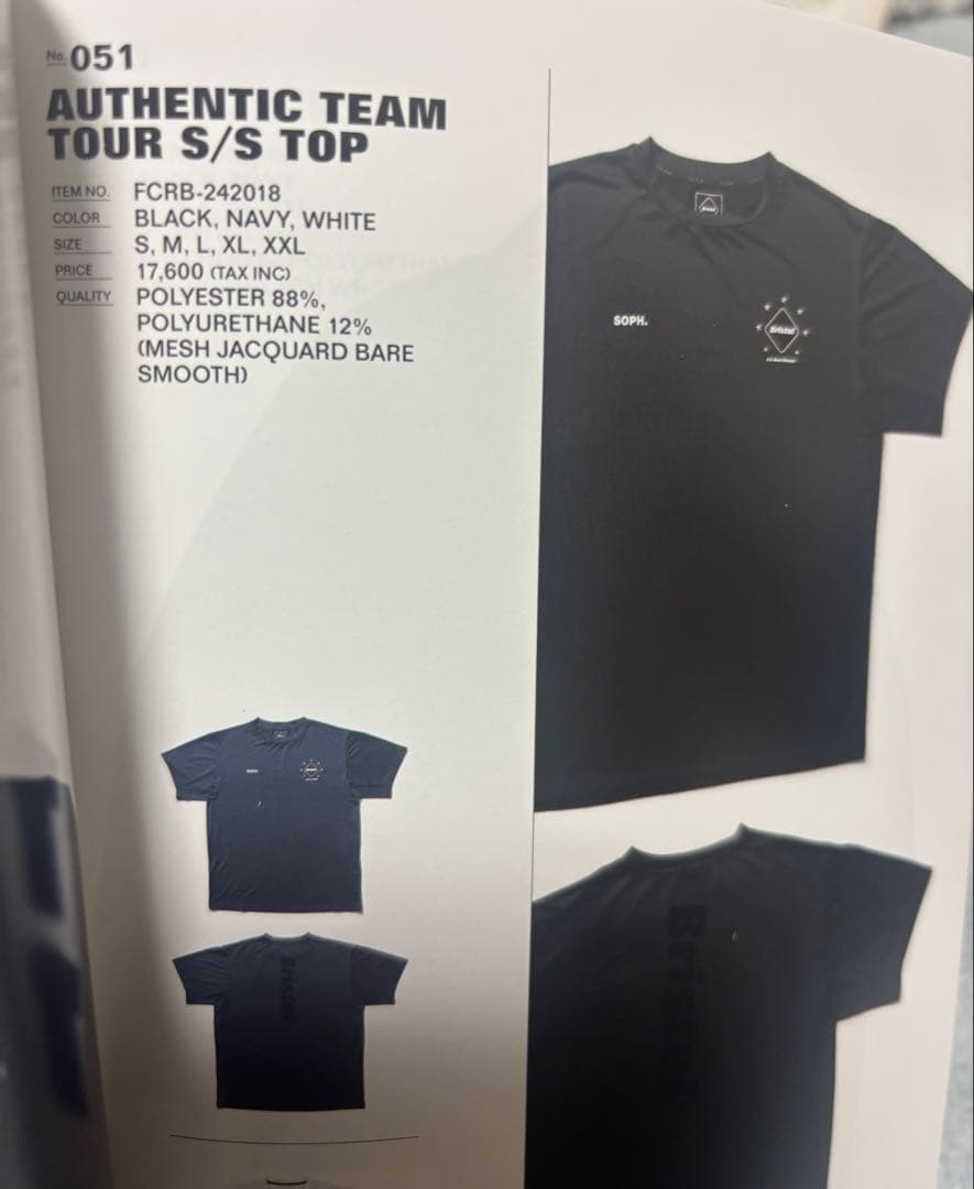 トップス FCRB 24AW AUTHENTICTEAM TOUR S/S TOP XXL