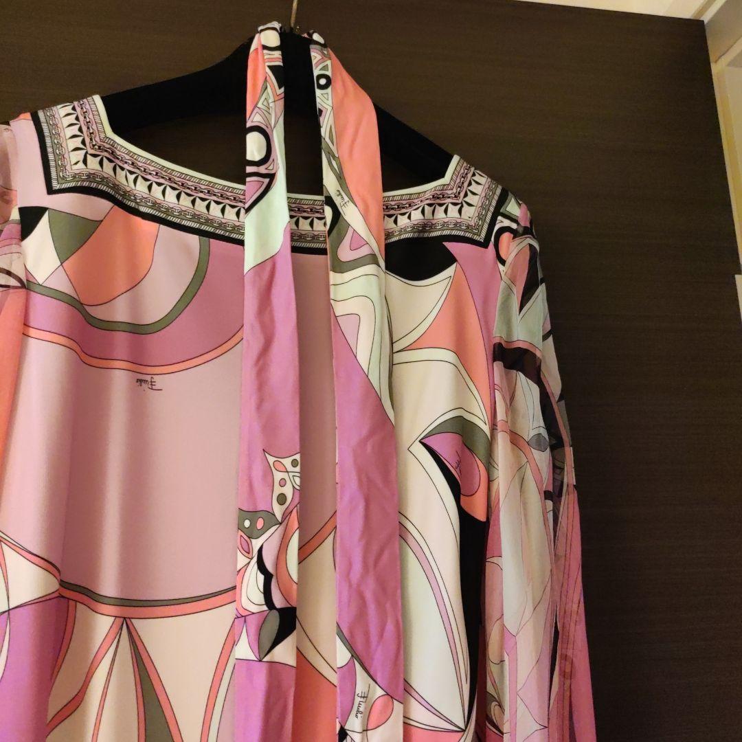 EMILIO PUCCI 幾何学模様 長袖ワンピース　38