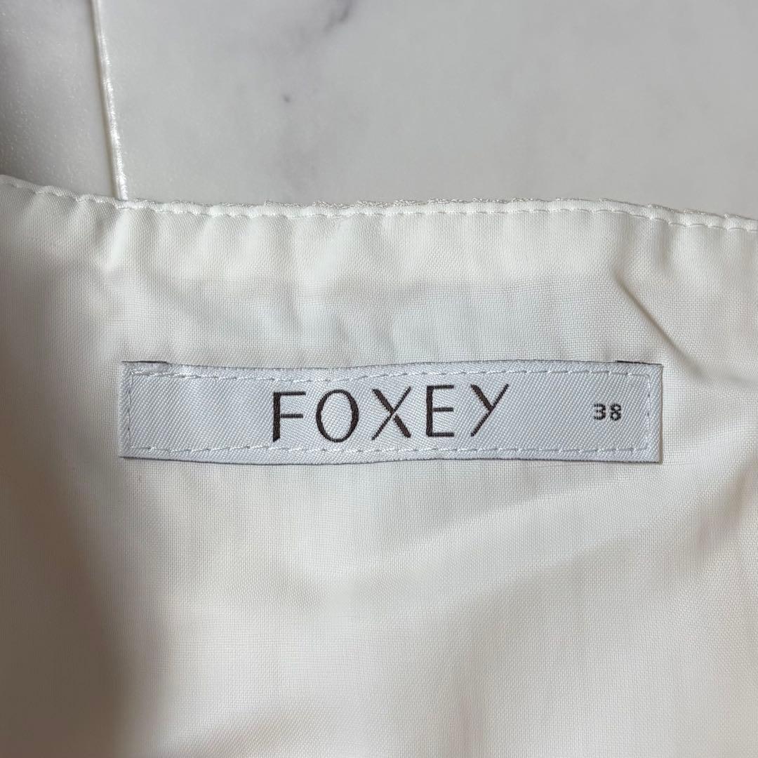 FOXEY シルク リネン ノースリーブ ワンピース 38 アイボリー