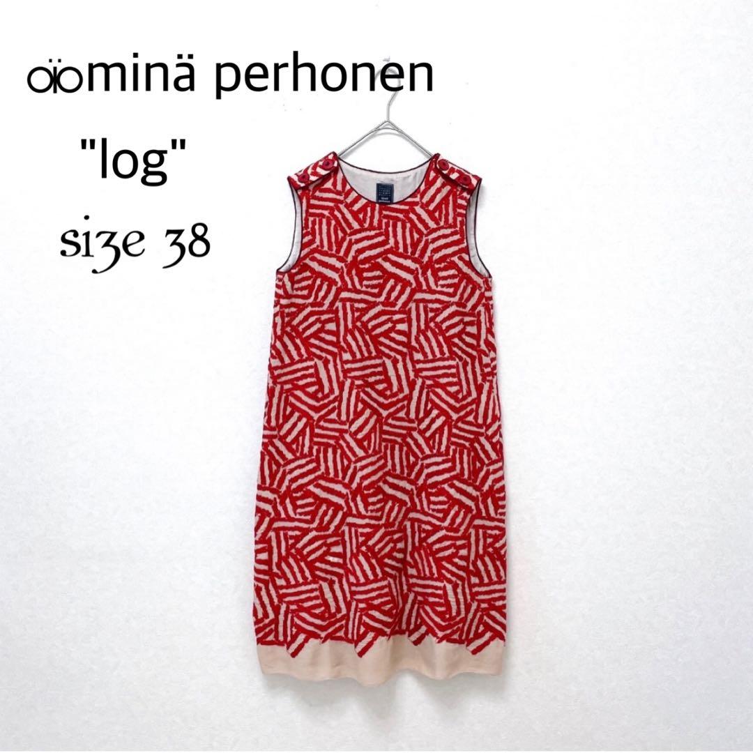 未使用✨ ⚮̈minä perhonen \"log\" 刺繍 ワンピース