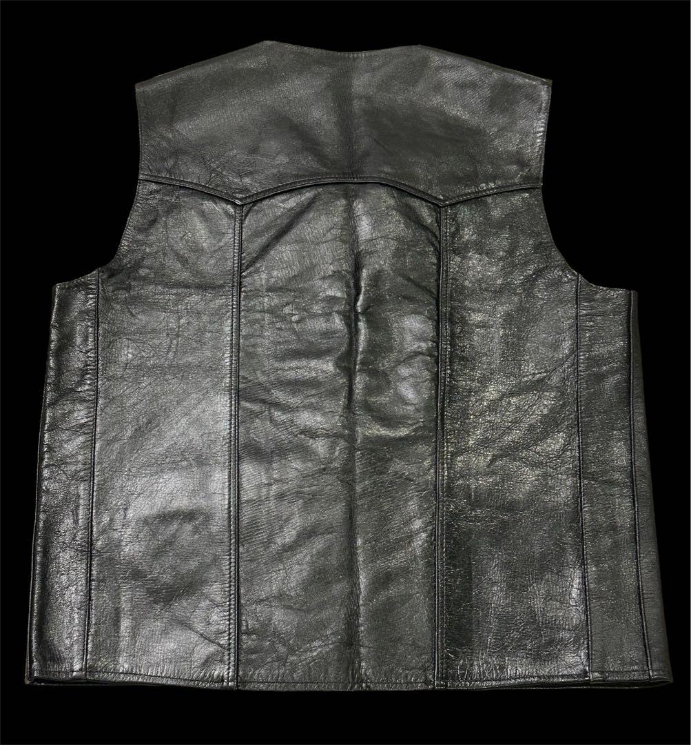 UNKNOWN レザー ベスト ジップ LAMPO 193V schott 54