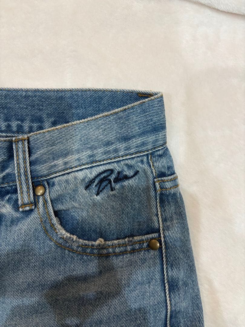 未使用 DIANTE EMBROIDERY DAMAGE DENIM BLUE