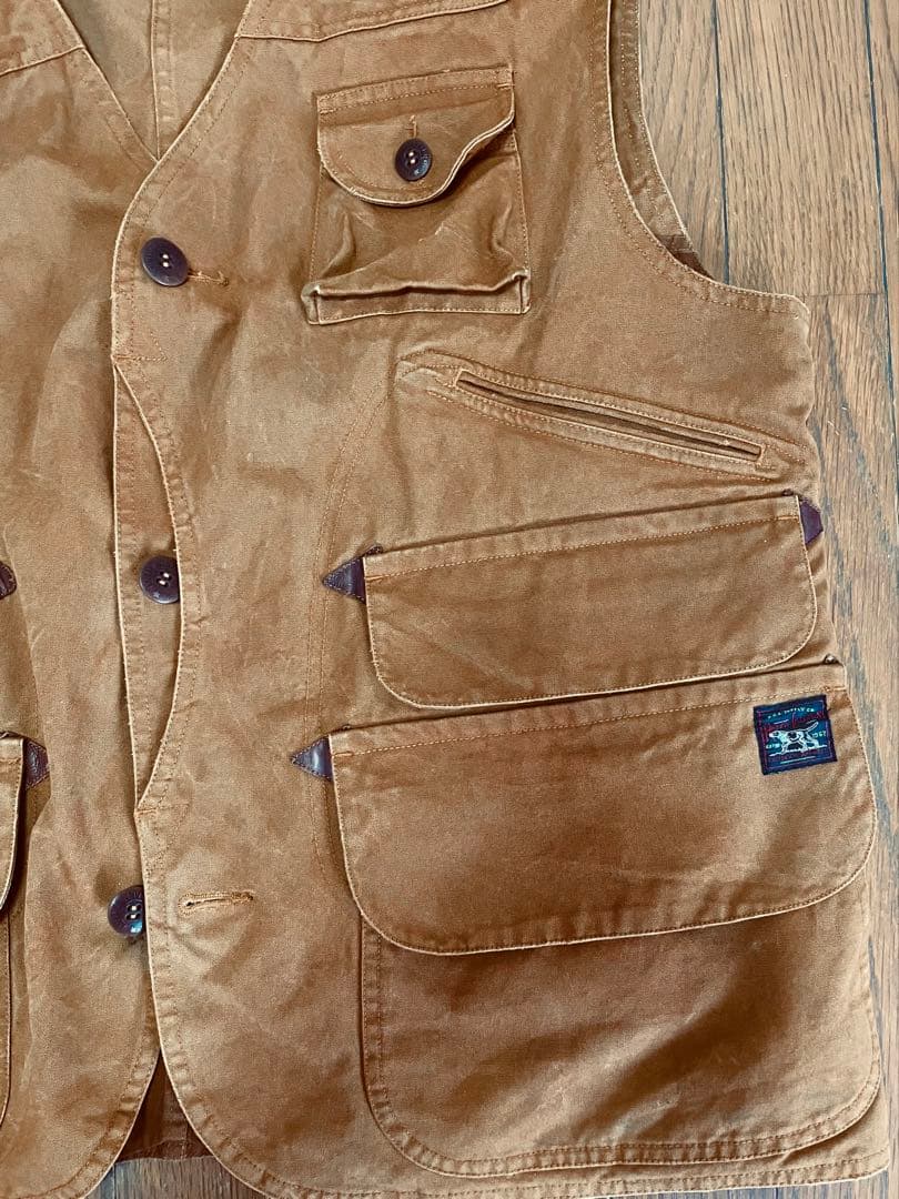 POLO ralph lauren ベスト　ハンティング　ダック生地　キャメル