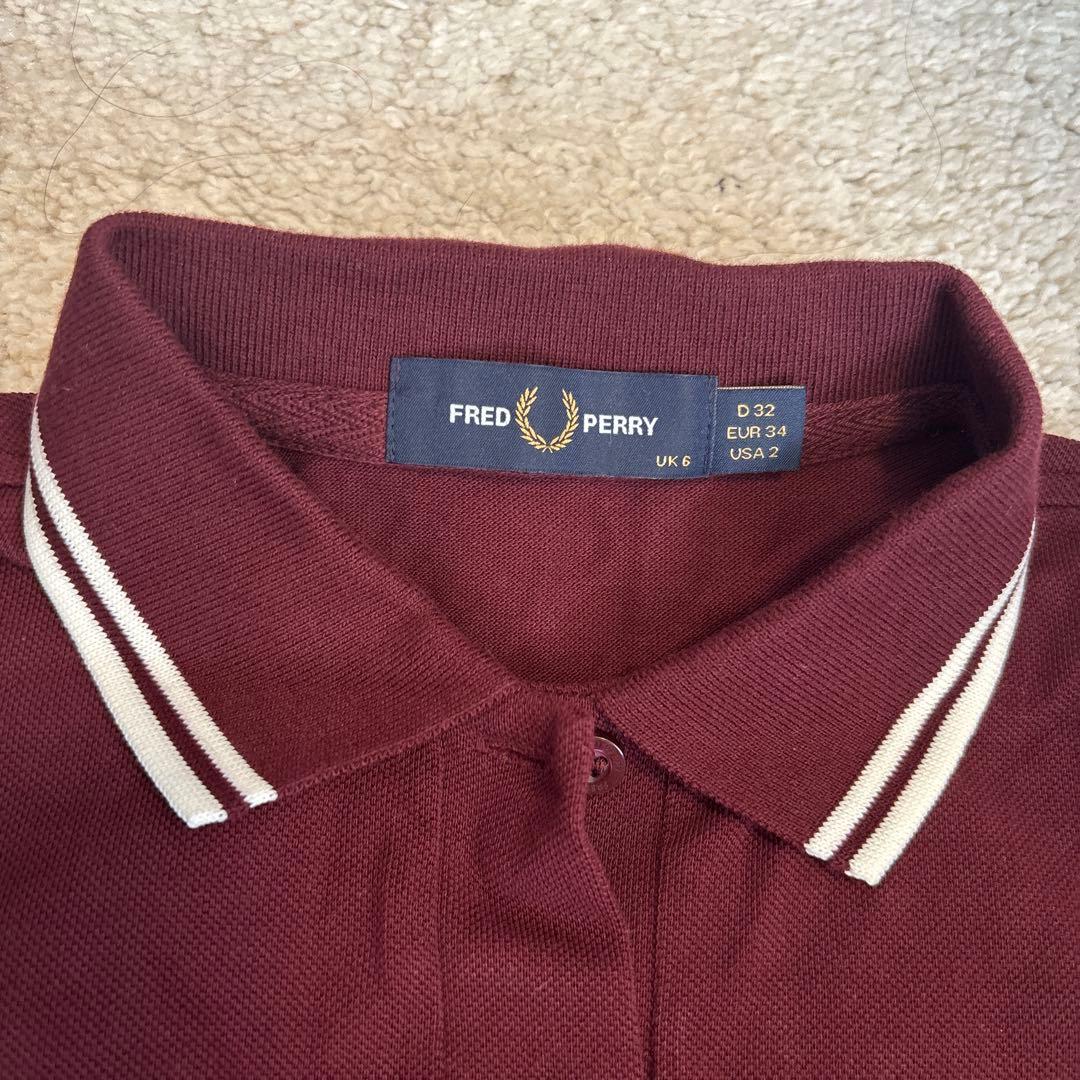 FRED PERRY バーガンディ ポロシャツ UK 6