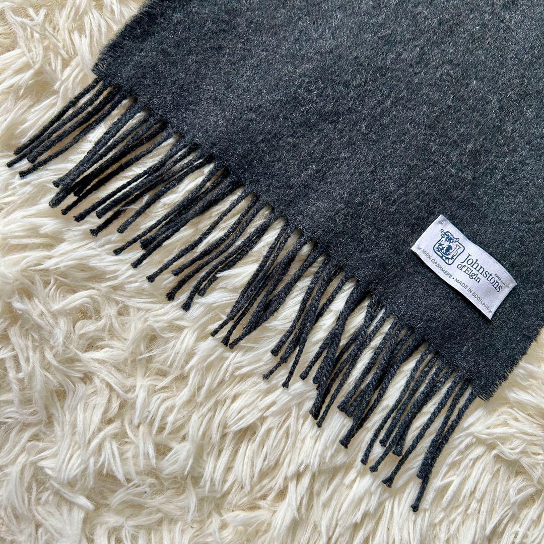 Johnstons ジョンストン カシミヤ ストール マフラー 美品 ブラック系