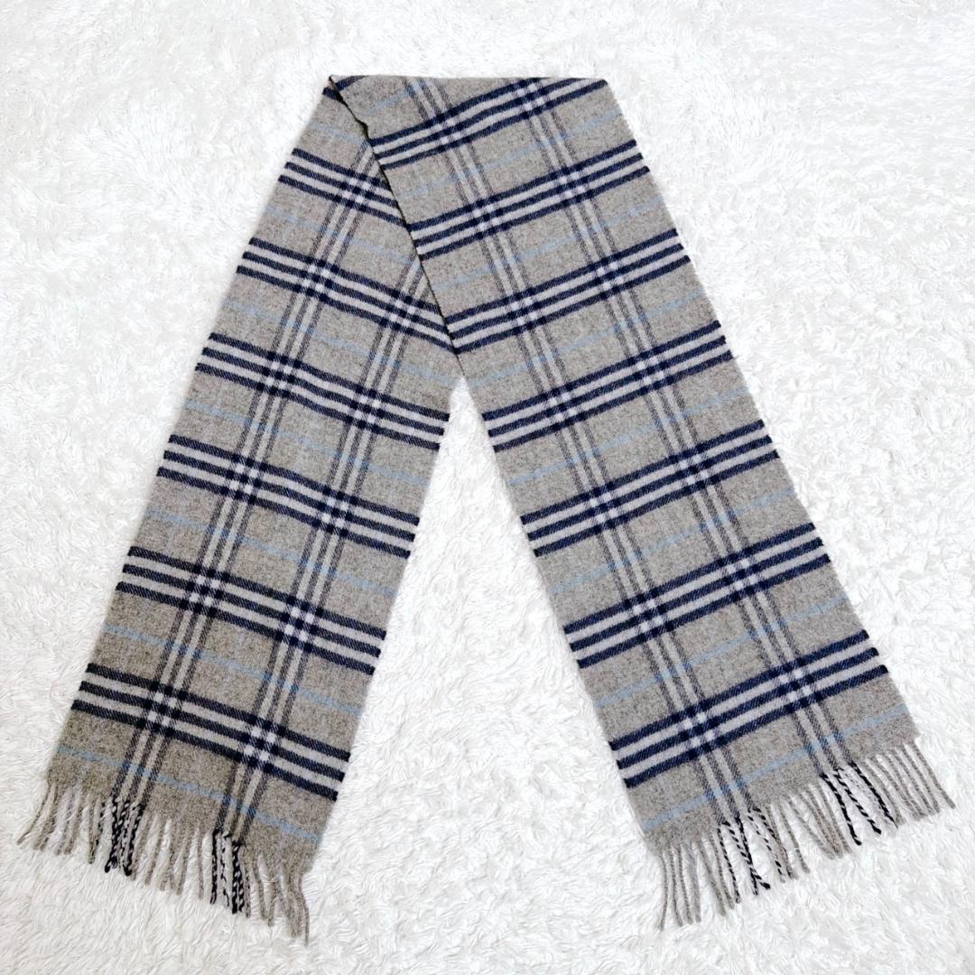 希少✨ BURBERRY バーバリー マフラー ノバチェック グレー ブルー
