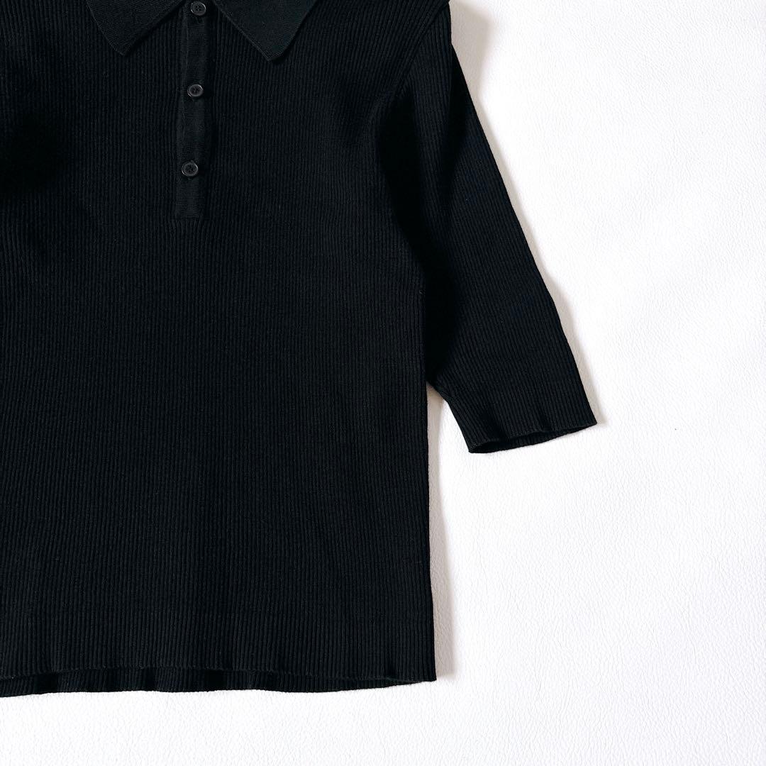 未使用級♡オーラリー GIZA HIGH GAUGE RIB KNIT POLO
