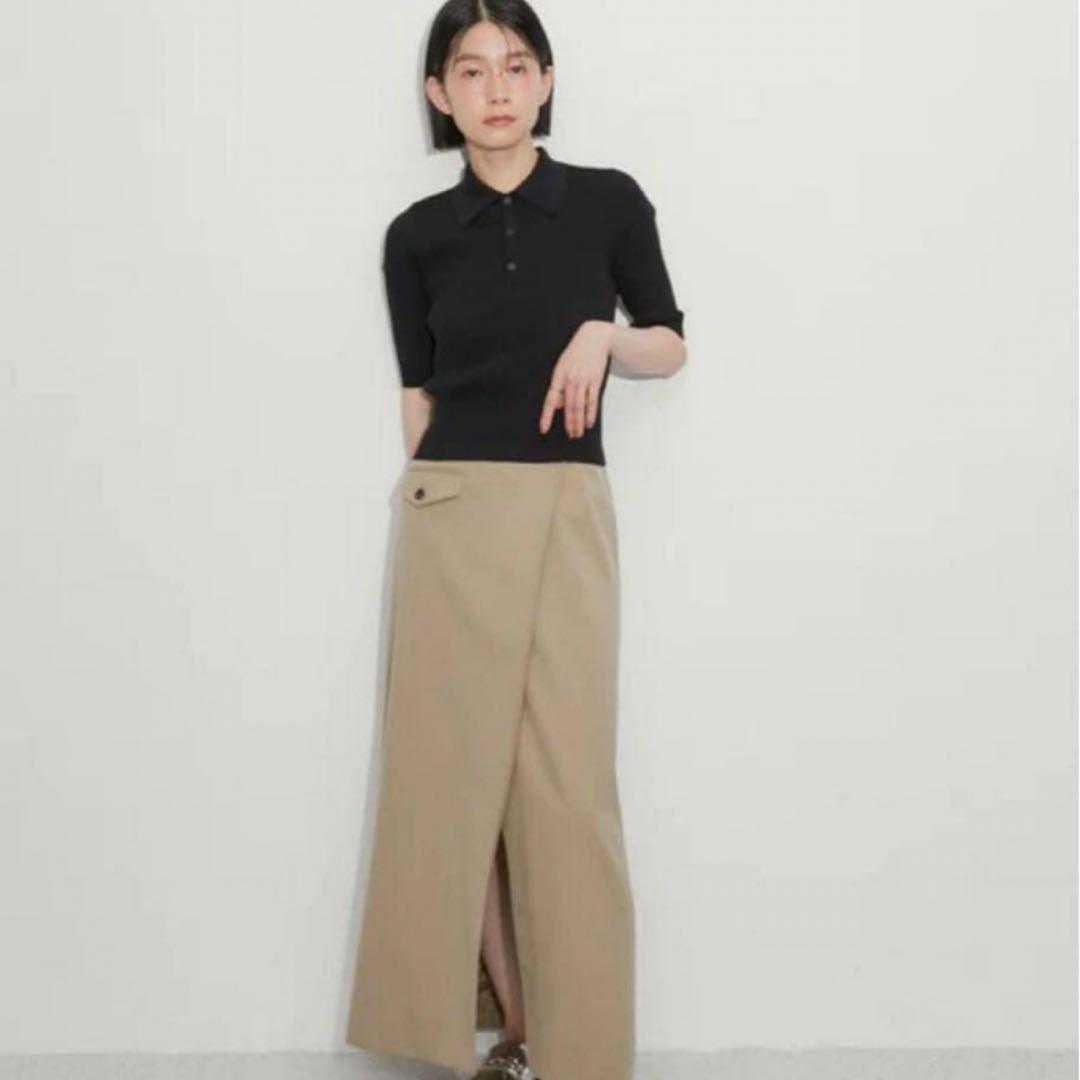 未使用級♡オーラリー GIZA HIGH GAUGE RIB KNIT POLO