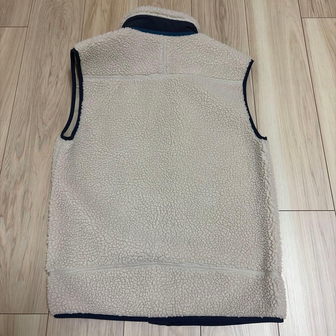 patagonia レトロXベスト S ベージュ/ネイビー