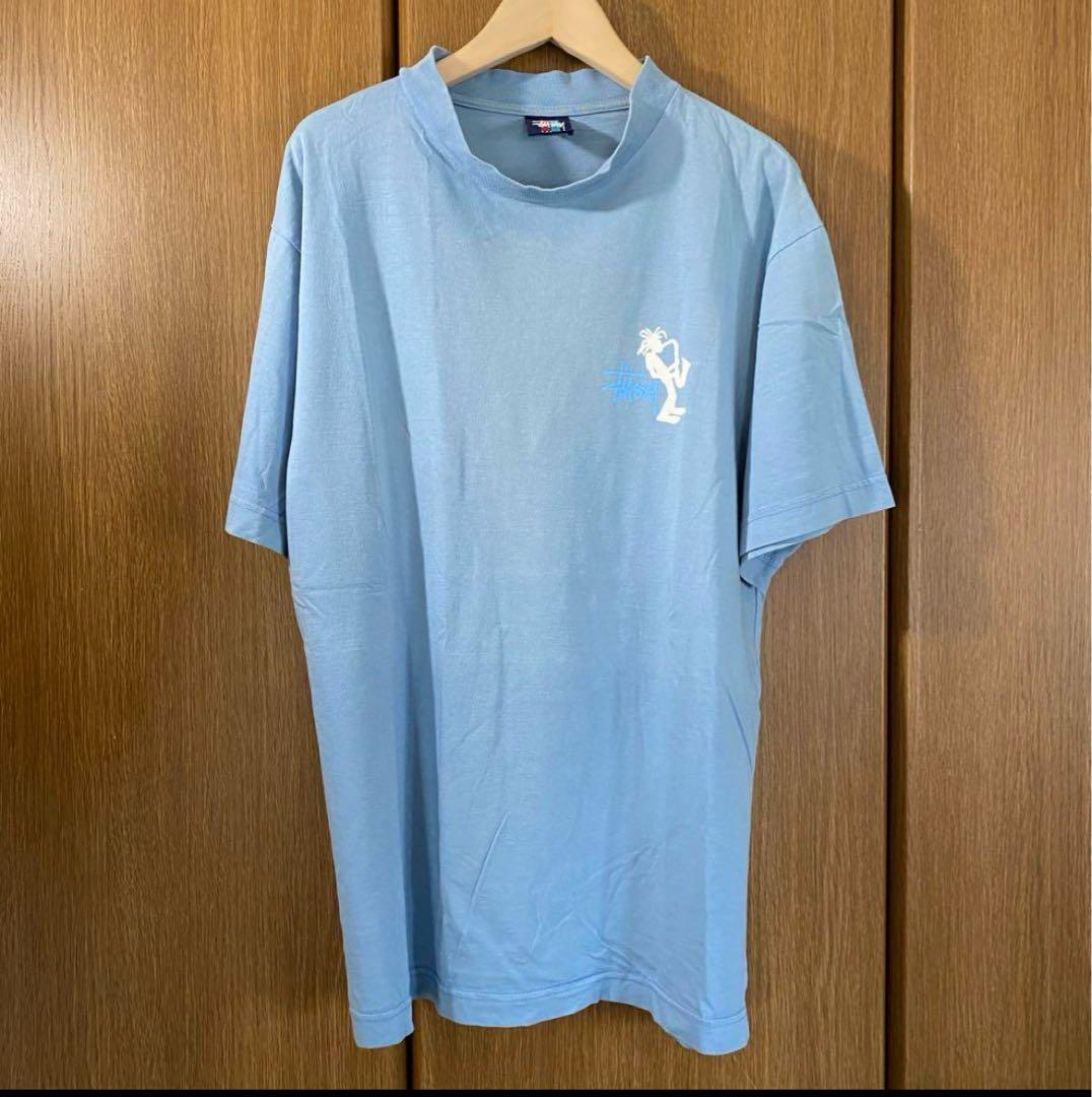 90s OLD STUSSY 赤青タグ USA製 シャドーマン Tシャツ
