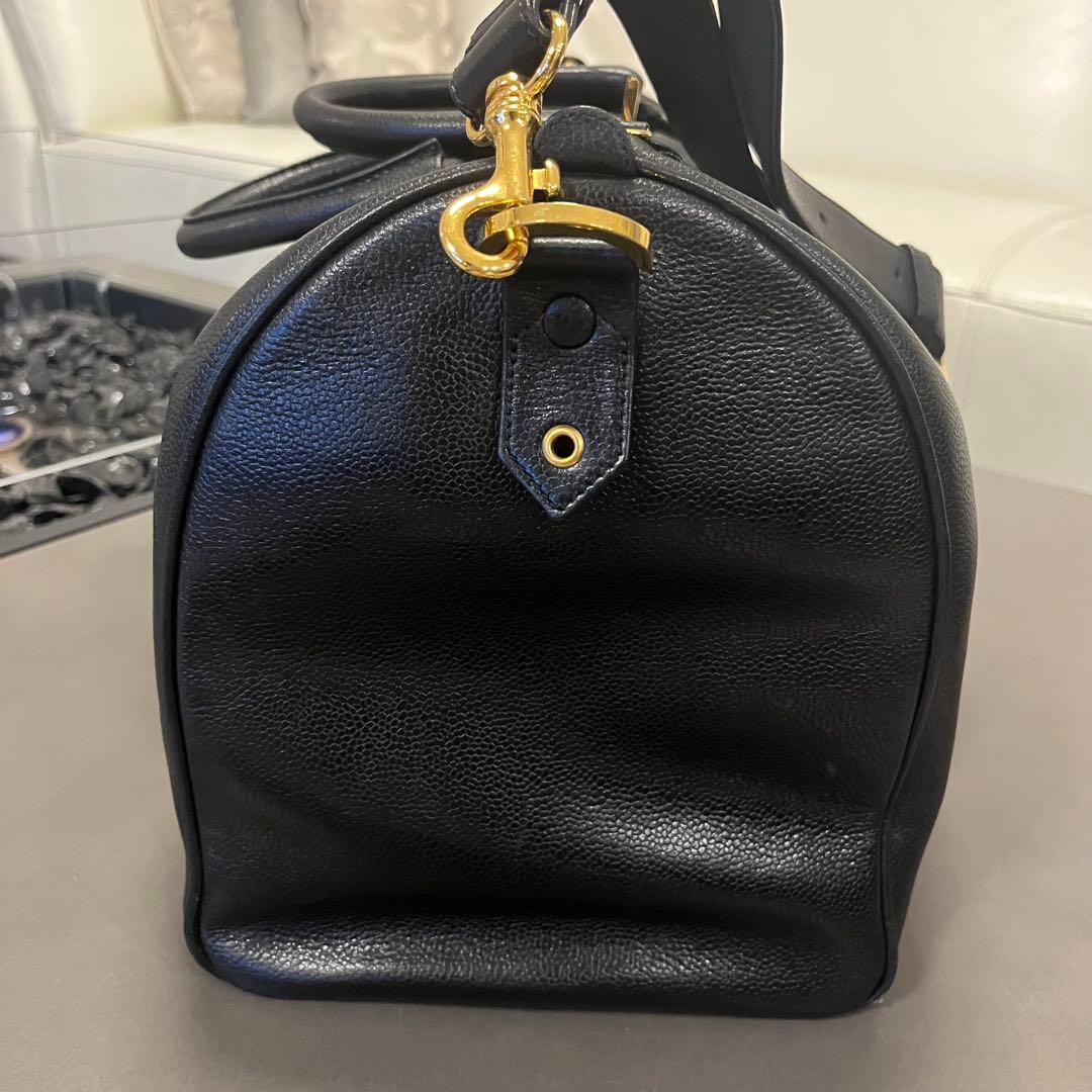 CHANEL シャネル ヴィンテージ　キャビアスキン　ボストンバッグ