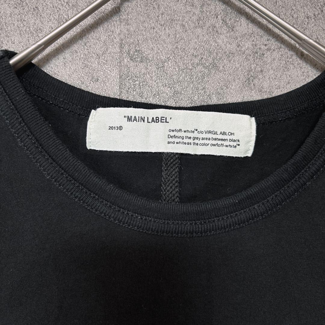 OFF-WHITEオフホワイト 半袖Tシャツ ブラック ロゴプリント L