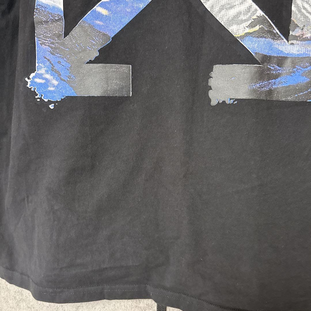 OFF-WHITEオフホワイト 半袖Tシャツ ブラック ロゴプリント L