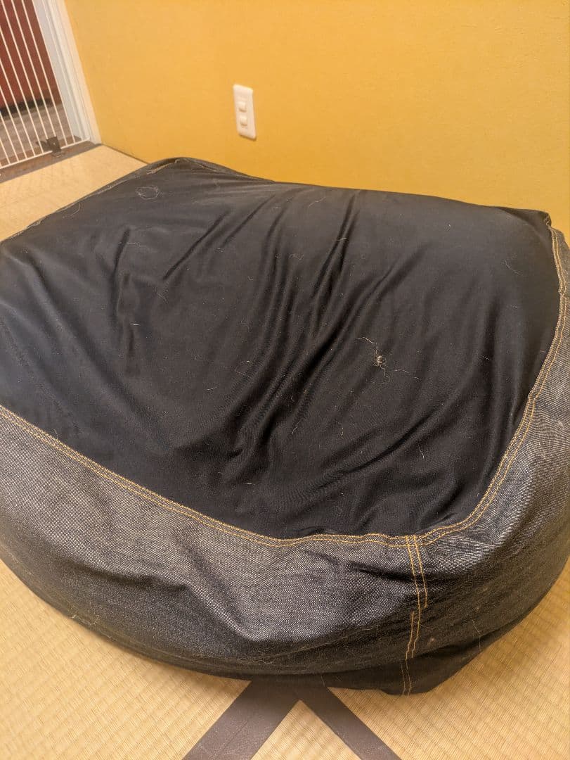 無印　人をダメにするビーズクッション 65x65x43cm デニム