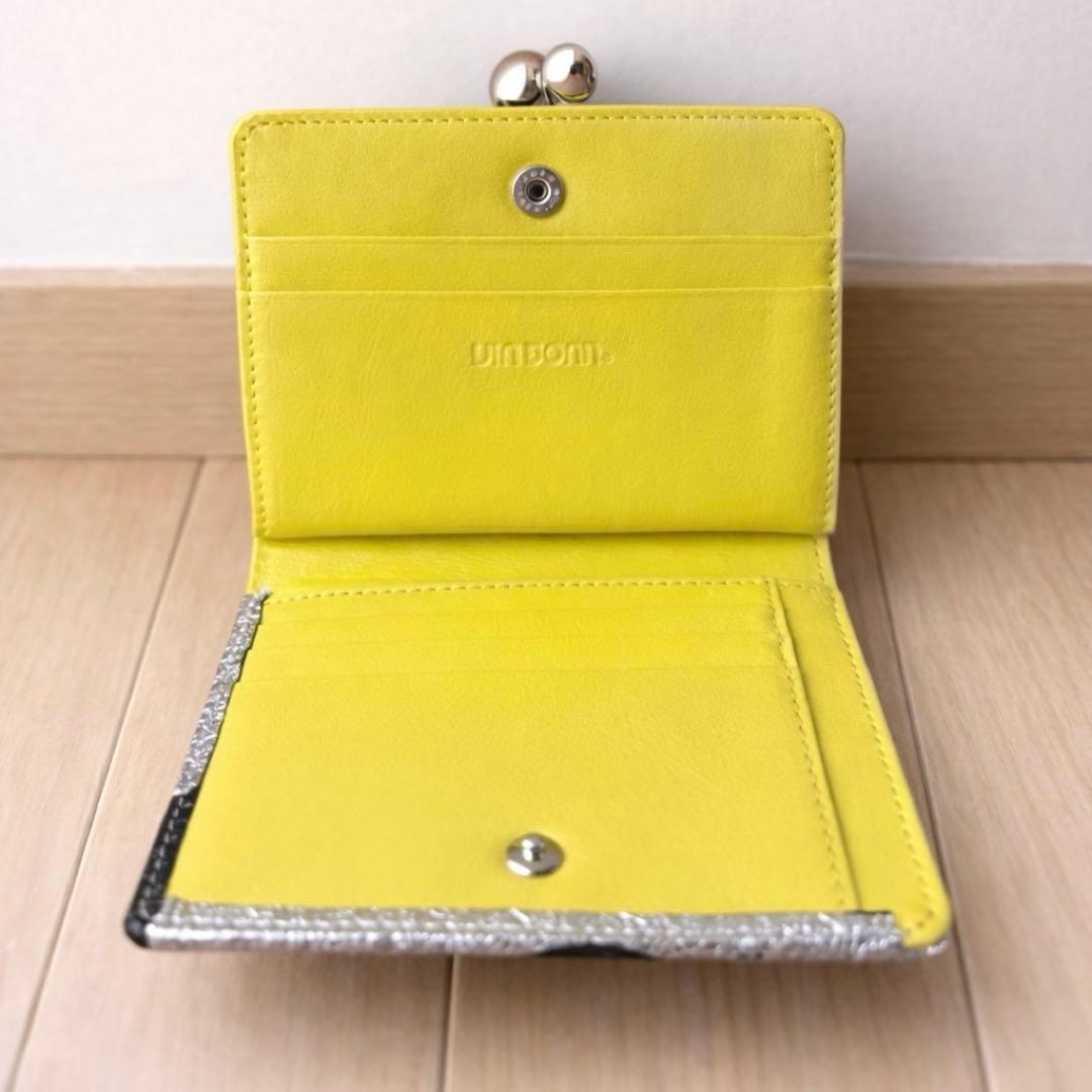 新品＊箱付　VIA DOAN シルバードット 二つ折り財布　水玉　がま口