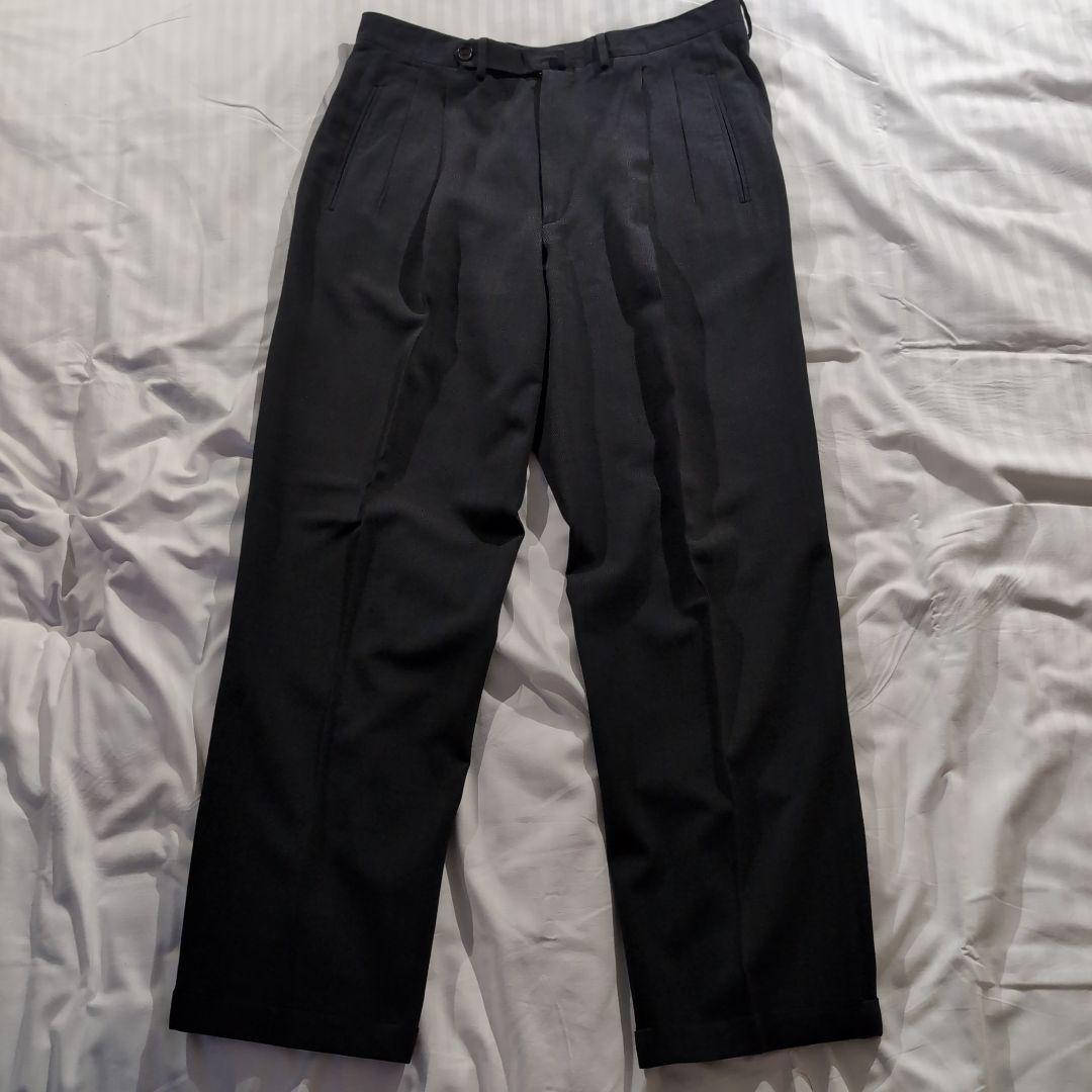 p*e様 【美品】ジョルジオアルマーニ　セットアップ　ウール シルク混　総裏　黒