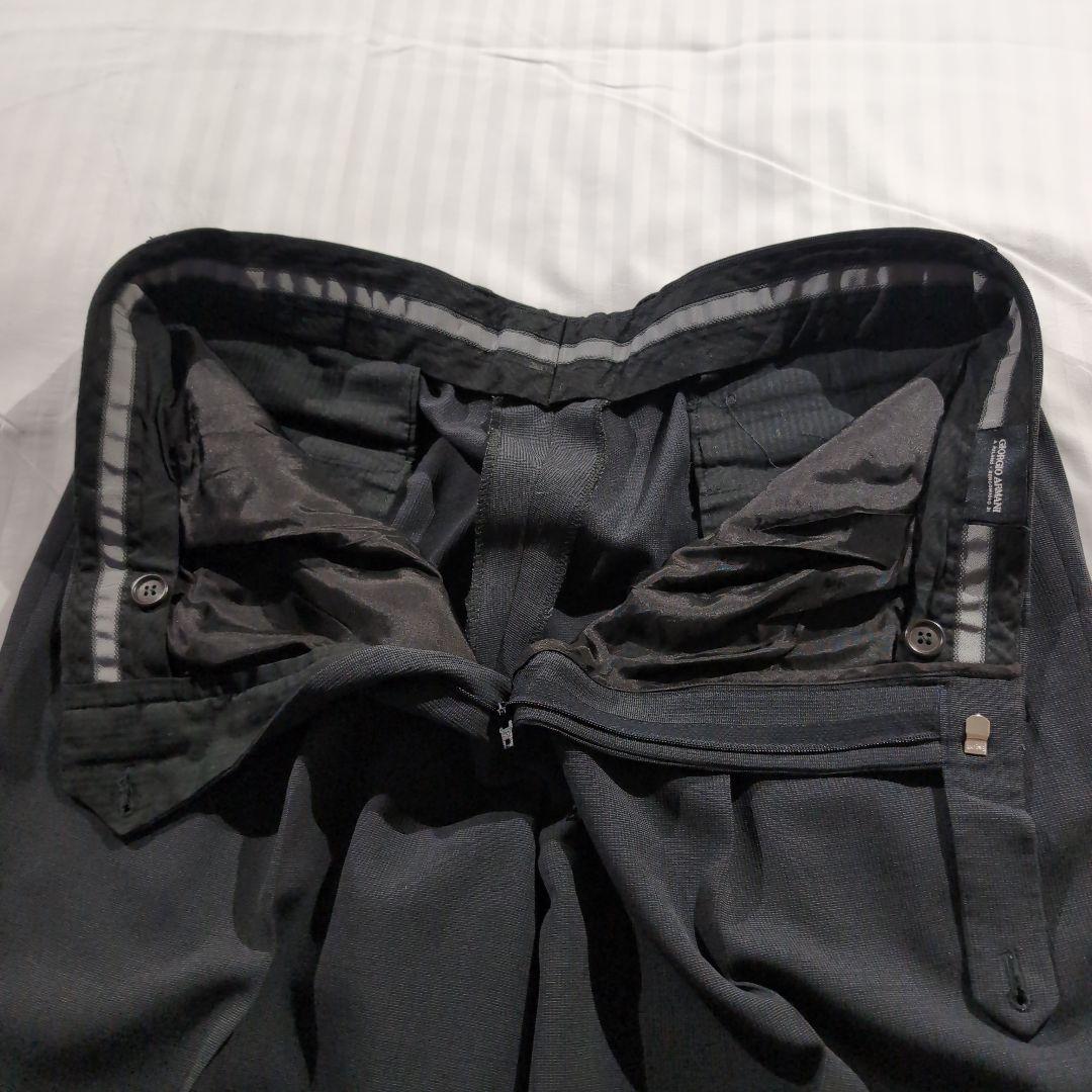 p*e様 【美品】ジョルジオアルマーニ　セットアップ　ウール シルク混　総裏　黒