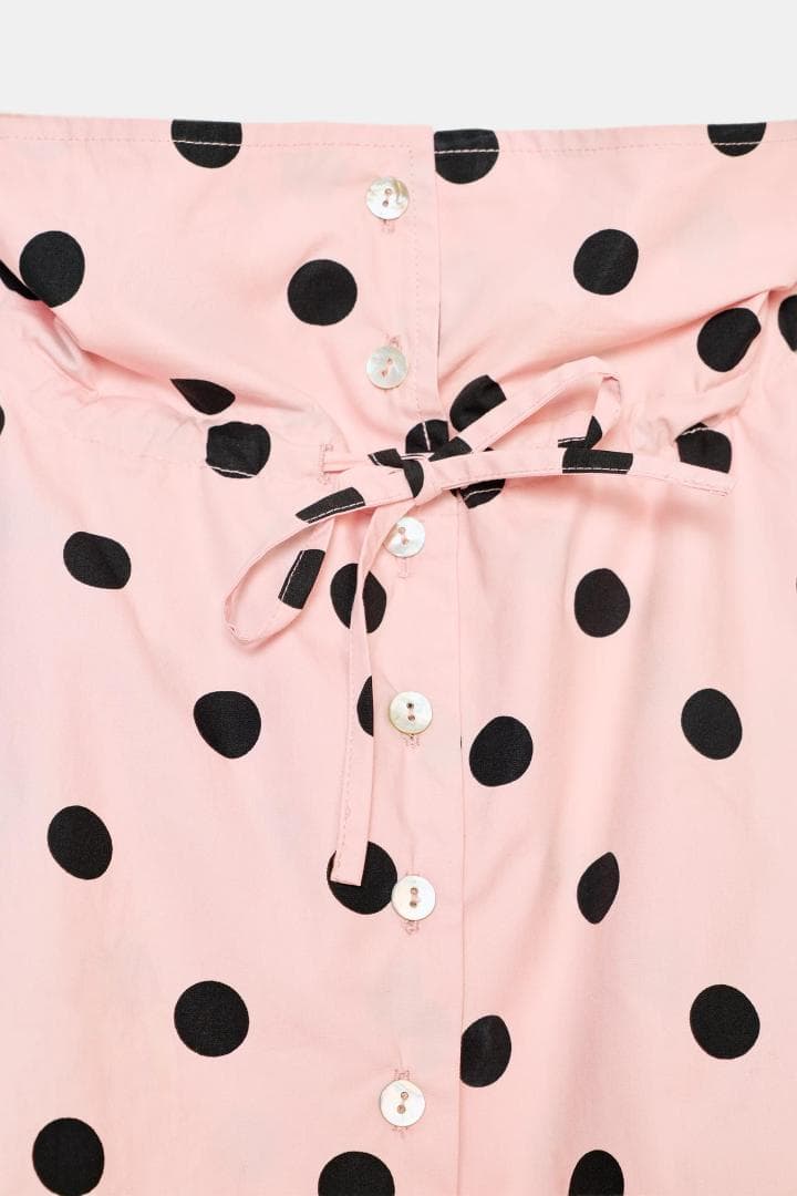 【ZARA】 ドットプリントジャケット ライトピンク M 水玉
