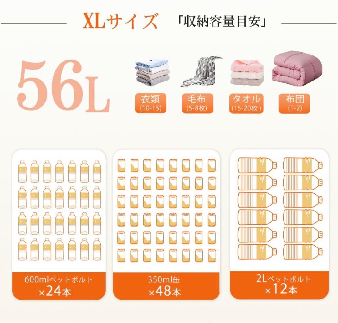折りたたみ収納ボックスコンテナボックス キャスター付き 大容量　白　3個セット