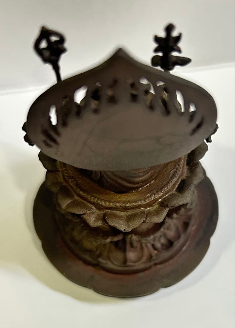 即購入可 千手観音像 金属製 仏像 作者銘あり 専用木箱・解説栞付き 仏教美術