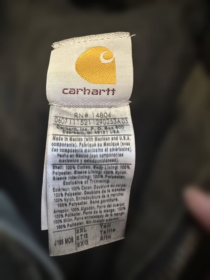 ま*い様 フード付きCarhartt J165 MOS ボンバージャケットフード