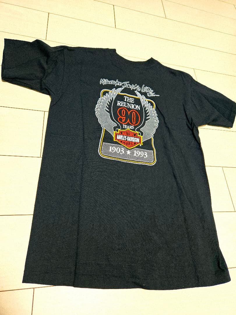 90'SUSA製 Harley-Davidson 90周年記念Tシャツ Mサイズ