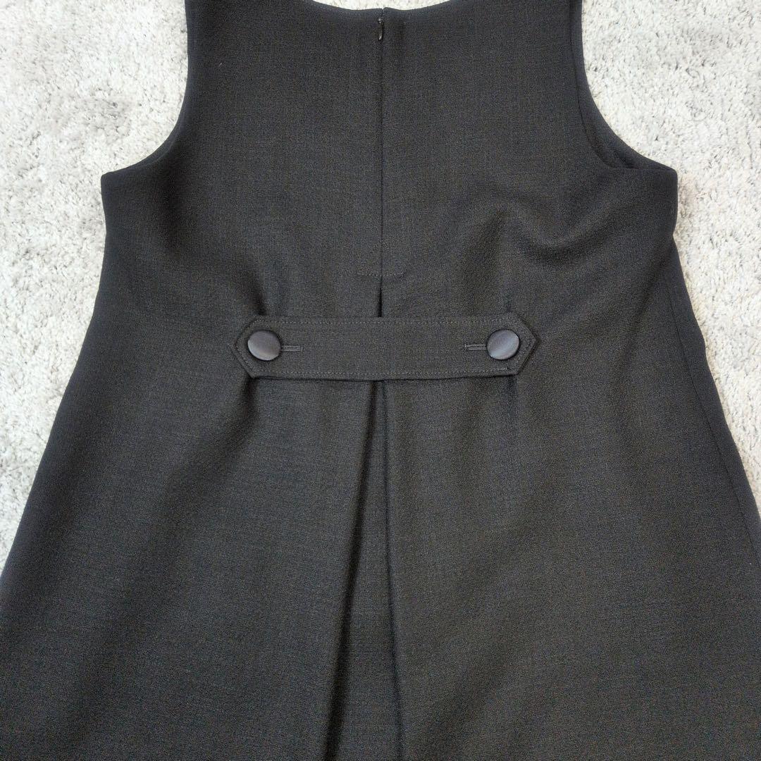 エムズグレイシー　ジャンパースカート　黒　ワンピース　Aライン　花モチーフ　42