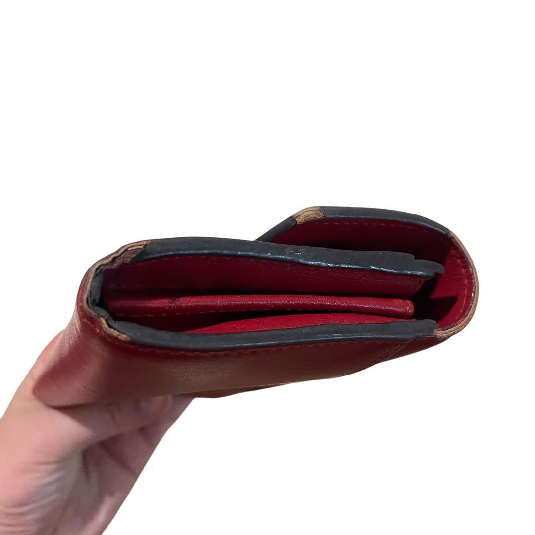 最終　レア　GUCCI 　赤　レザー　シェリーライン　ゴールド金具