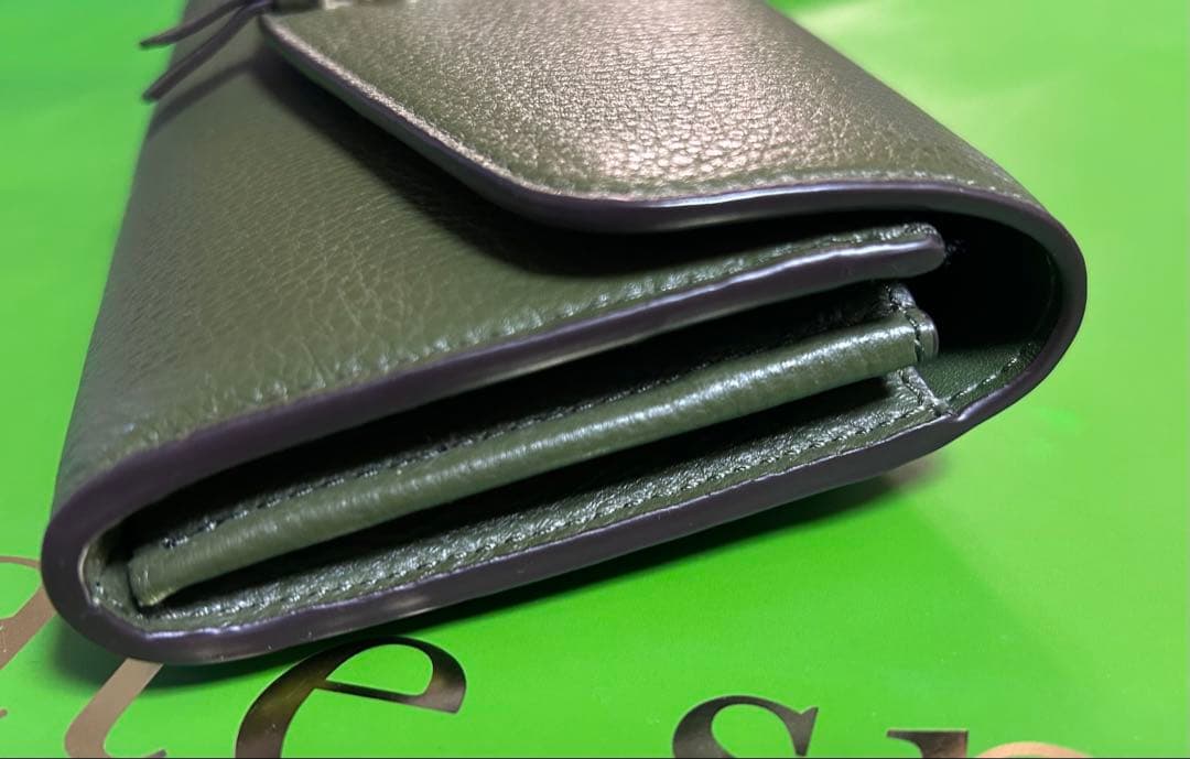 katespade ケイトスペード 長財布ペブルレザー ウォレット　グリーン