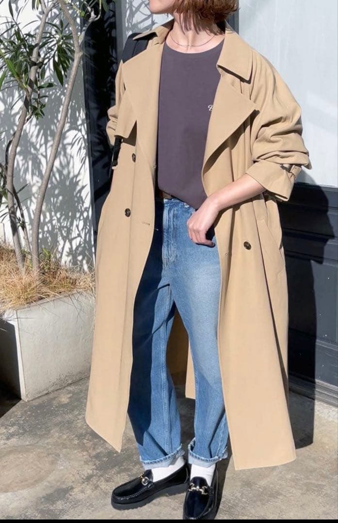 Spick and Span ツイルコットンオーバートレンチコート ベージュ36