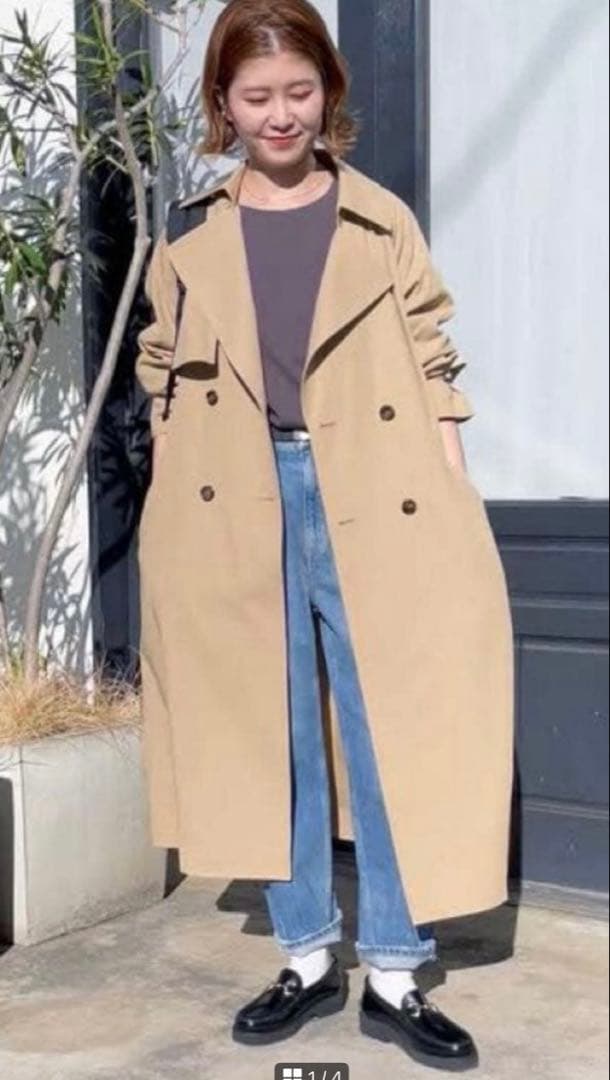 Spick and Span ツイルコットンオーバートレンチコート ベージュ36