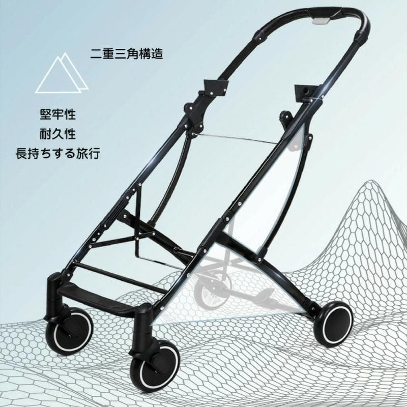 4輪小型犬猫用折りたたみペットカート 対面式 軽量 耐荷重20kg(むらさき)