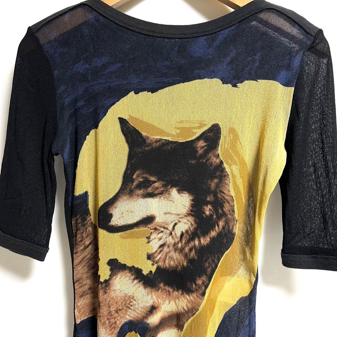 希少 ヴィンテージ　GAULTIER ウルフ カットソー パワーネット　M
